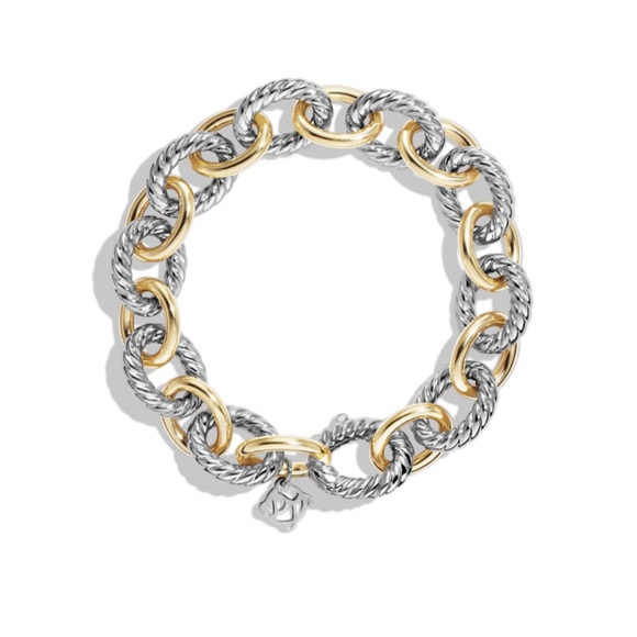 David Yurman Jewelry - David Yurman Large Oval Link Bracelet w/ 18K Gold